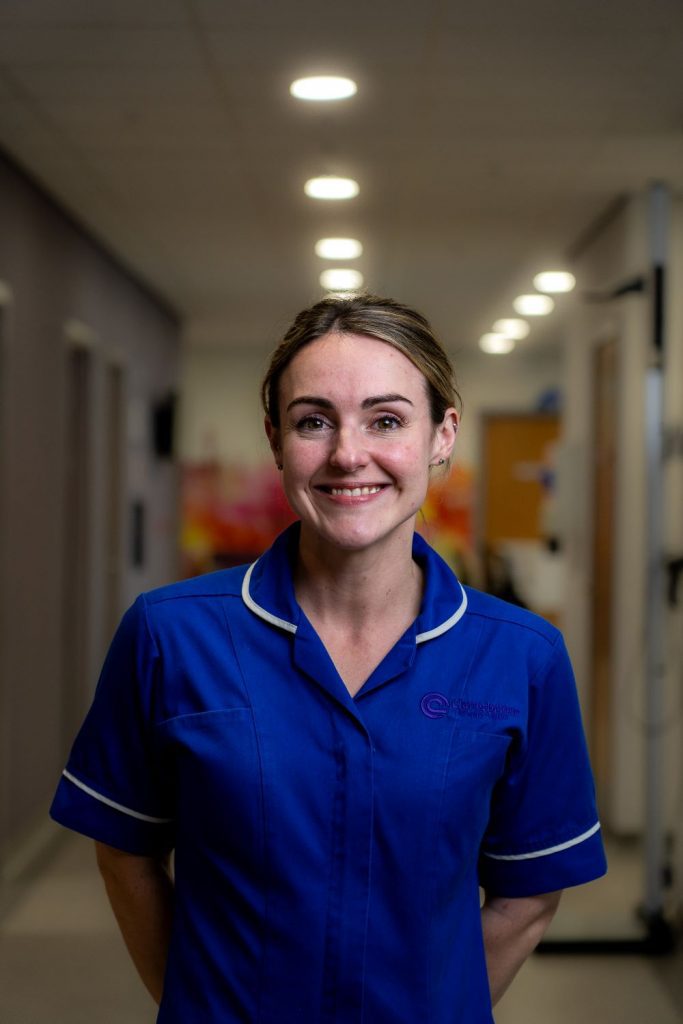 Photograph of Claire Higham, Senior Chemotherapy Nurse at the Clatterbridge Private Clinic. 